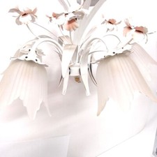 Hängelampe Eisen Florentiner Deckenlampe 5 Lampenschirme Glas Pendelleuchte