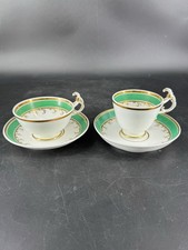 KPM Berlin 1837  1844 ? Tasse Set Grün Gold Kaffeetasse Mokka Porzellan Artdeco
