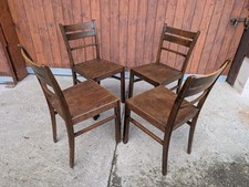 50er Vintage Esszimmer Stuhl Frankfurter Küchenstuhl Kneipenstuhl Holzstuhl 1/16