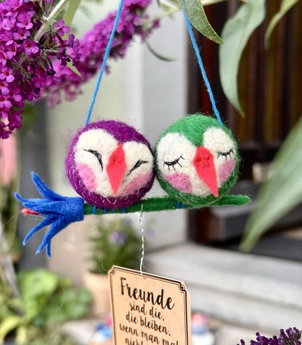Eulen pärchen handgefilzt - eulen-pärchen,,