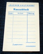Kassenblock Kaufmannsladen DDR