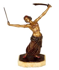 Wiener Bronze Figur - Erotische Schwerttänzerin, Orientale - gestempelt Bergmann