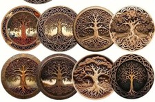 8x Wikinger Holz Untersetzer