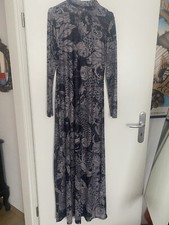 Tattoo Mesh Stretchiges Kleid Japan Koi Peony Dress Schwarz Grau Netz  Neu