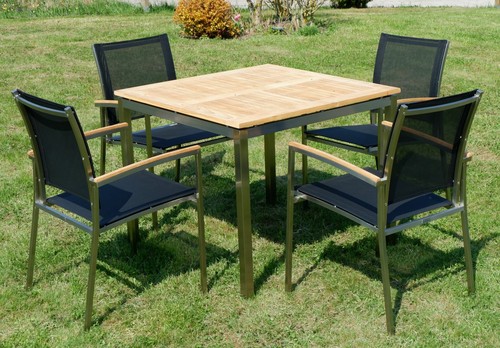 Gartengarnitur edelstahl teak - edelstahl,
