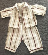 ganz süsser antiker Puppen Flanell Schlafanzug Pyjama für Käthe Kruse o.a.