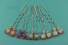 XL Haarnadel Haargabel Schmetterling Kristall Strass Haarschmuck A602