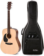 Ditson D-10L Akustik Western Gitarre Fichte Mahagoni Linkshänder Set Gigbag