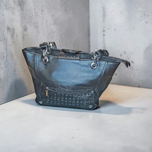 Damen handtasche schwarz kroko - handtasche,