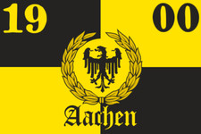 Aufkleber Aachen 1900 schwarz-gelb Fahne Flagge 12 x 8 cm Autoaufkleber