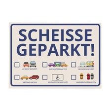 Notizzettel Scheisse Geparkt
