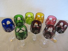 9 Römer-Gläser, Nachtmann ANTIKA, Bleikristall, Überfang bunt, Likör-Gläser