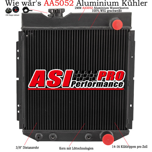 Reihig aluminium kühler - 3-reihig,