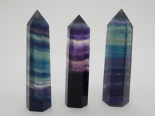 Lot Fluorit Spitzen, poliert, aus China, ca 7,5-7,9 cm, 3 Stück !!!