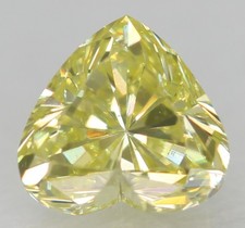 0.19 Karat Kanarienvogel Gelb VVS1 Herz Verstärker Natur Diamant 3.63X3.57mm W