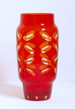 Glas vase rot überfang - glas,