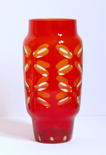 Glas vase rot - glas,