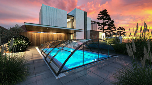 Gfk pool überdachung - pool,