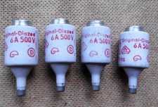 5x DIAZED Sicherungen 6A   Schmelzsicherungen DII  Siemens , Lindner und andere