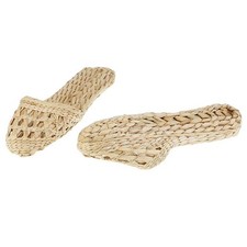 1 Paar Casual Natural Home Handmade Stroh Rattan Schuhe Flache