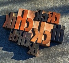"ch ck" Konvolut Holzlettern Buchstaben Lettern Stempel Typographie Vintage ~
