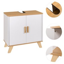 Badschrank Unterschrank mit Regal Waschbecken MDF Waschtischunterschrank S0026
