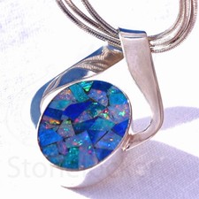 Opal silber 925 32mm - 32mm, anhänger