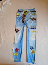 Sporthose Gymnastikhose Blau Bunt  Elastisch Gr 34-38