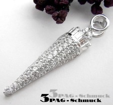 * LUXUS * Schirm Anhänger 925 SILBER * Silberanhänger mit Zirkonia ohne Kette