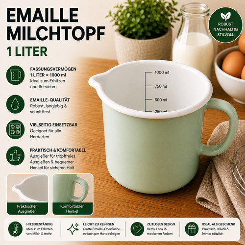 Emaille milchtopf milchbecher - milchtopf,