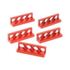 5x Lego fence 1x4x1 red mesh