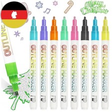 Glitzerstifte Besondere Magische Stifte Kinder, 8 Outline Marker Zauberstifte,