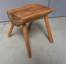Antik  Bauern Schemel Hocker Holz Melkschemel Alpenländisch Loft Design (F25-041