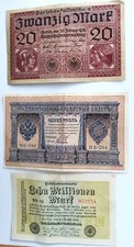 3 Geldscheine-Deutsches Reich