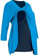 Umstandsshirt Stillshirt Gr. 40/42 Meeresblau Damenshirt Bluse Oberteil Neu