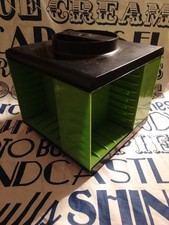 Kassetten Rondell Karussell / Aufbewahrung / Würfel / grün  / MC / 70er Jahre 