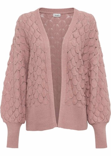 Ajour strickjacke mit leichten - ajour-strickjacke,