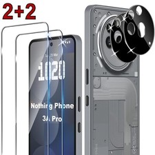 2x Schutzglas + 2x Kameraschutz für Nothing Phone 3a Pro Blasenfrei 9H Härtglas