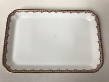 Kleine eckige Vorlegeplatte mit Blumenband HR Hutschenreuther Selb *