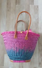 Korbtasche Pink Türkis