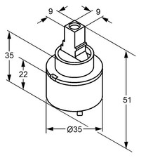 Kludi Steuereinheit 35mm mit keramischen Dichtscheiben 756050000