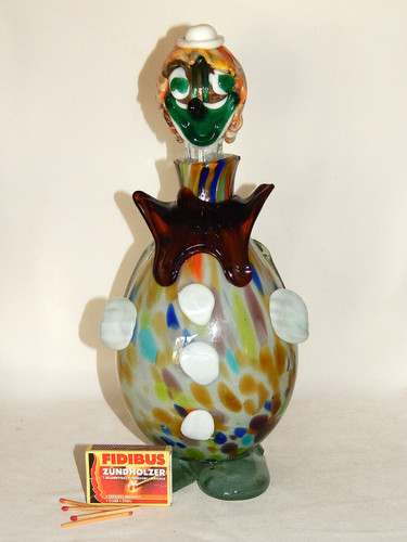 Karaffe glas clown 1960 70er - karaffe,