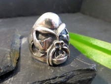 Massiver 925 Silber Ring Ork Skull Monster Alien Comic Biker Rocker Punk Nerd