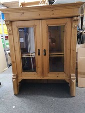 Antikes Vitrinenoberteil Weichholz, Gründerzeit, hell, gewachst, ca. 1890