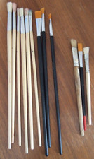 12xPinsel, lang, kurz, breit, rund, verschiedene Größen, Öl, Acryl...