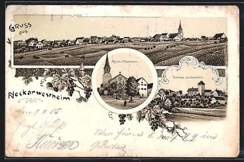 Lithographie neckarwestheim - lithographie,