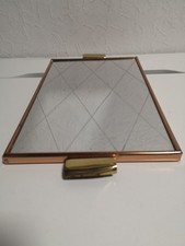 Spiegeltablett 50er Jahre In Metallrahmen Messing Kupfer 30x20cm