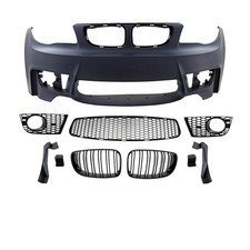 Evo Front Stoßstange + Grill Schwarz glanz für BMW 1er E81 E82 E87 E88 nicht M1 