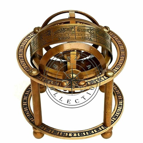 Antik messing armillar kugel - antik,