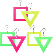 Neon Ohrringe Damen Retro 80er